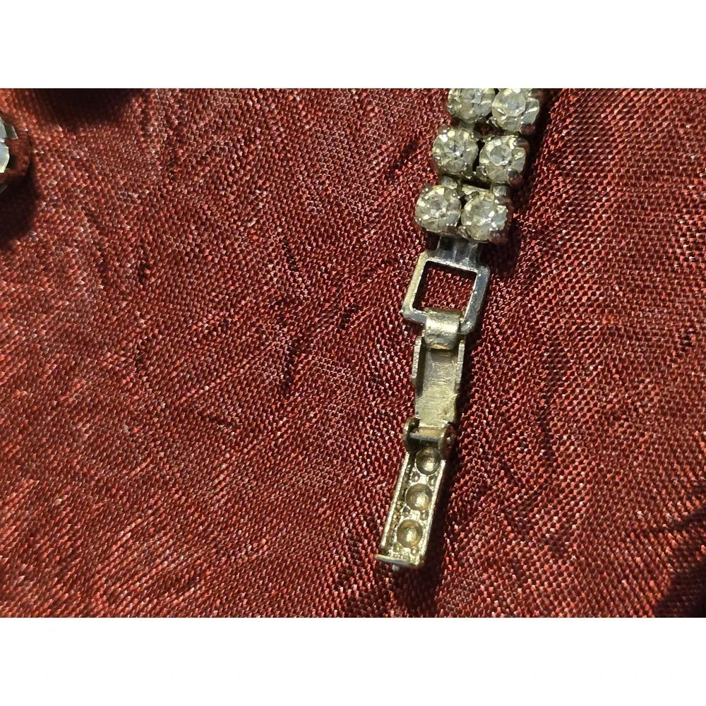 Signed La Rel Vintage Rhinestone Silver Tone Tennis Bracelet 7